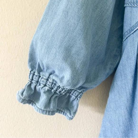 Free People We the Free Hannah Long Sleeve Denim Mini Dress - Picture 7 of 9